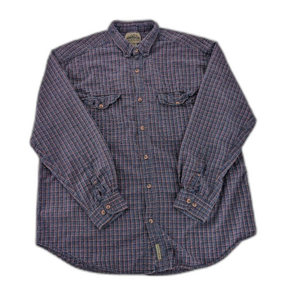 Flyshacker Clothing CO Men's Plaid Flannel Long Sleeve Button Down Shirt Size XL